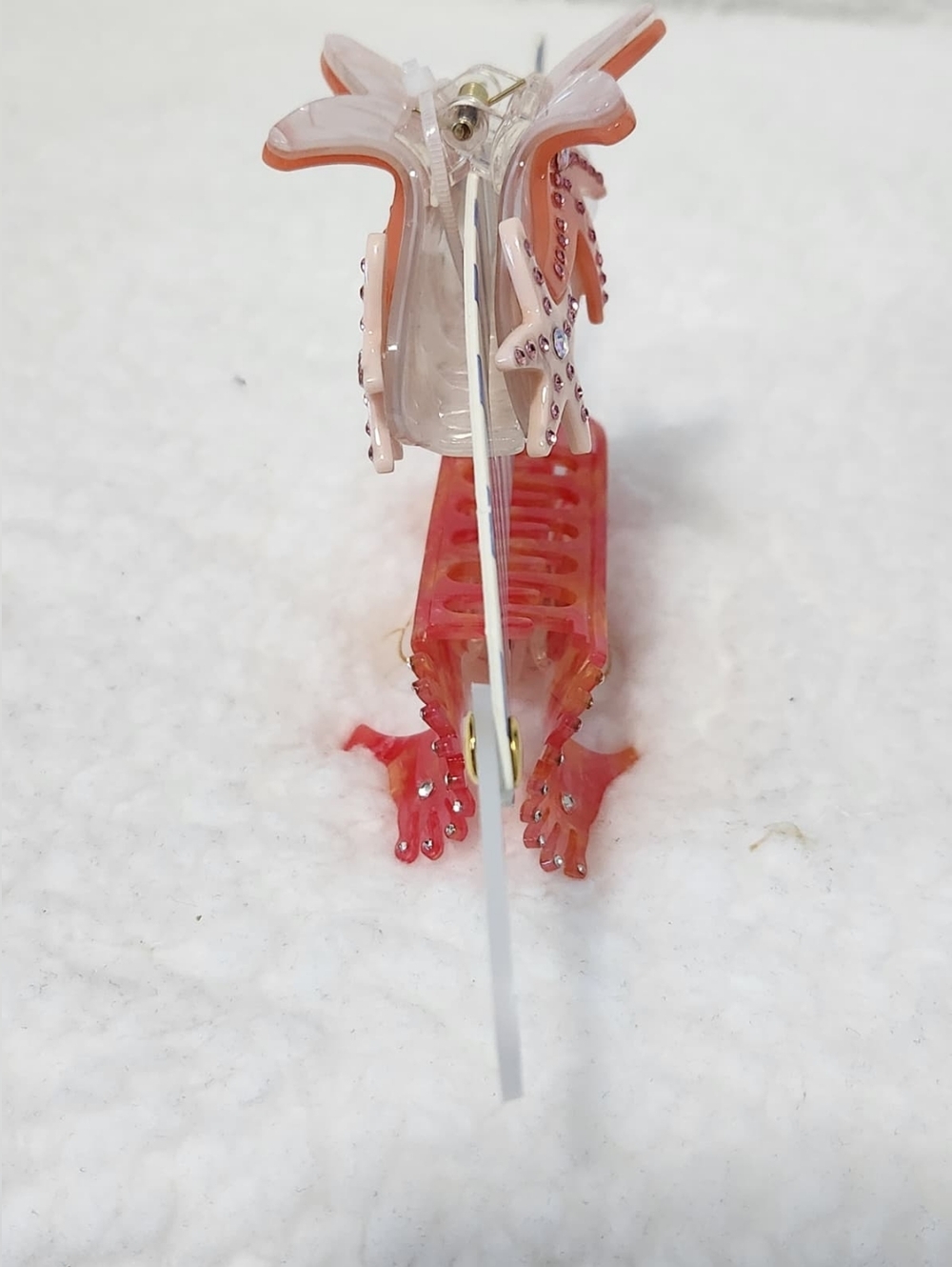 Coral & Pink Seahorse and Starfish Hair Clips - Picture 3 of 4